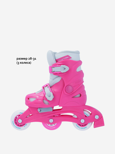 Роликовые коньки детские раздвижные REACTION Rock Girl, Розовый, размер 32-35 Re:Action