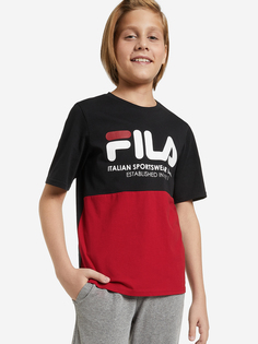 Футболка для мальчиков FILA, Черный, размер 128