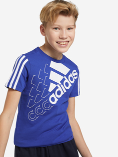 Футболка для мальчиков adidas Essentials Logo, Синий, размер 128