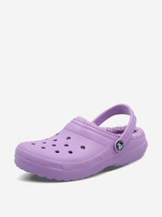 Шлепанцы для девочек Crocs Classic Lined Clog K, Фиолетовый, размер 29