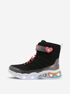 Сапоги утепленные для девочек Skechers Sweetheart Lights, Черный, размер 30