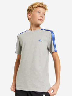 Футболка для мальчиков adidas Essentials 3-Stripes, Серый, размер 128