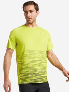 Футболка мужская Odlo Crew Neck Essential Print, Желтый, размер 46-48