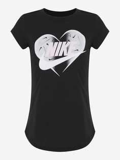 Футболка для девочек Nike Seasonal Heart, Черный, размер 122