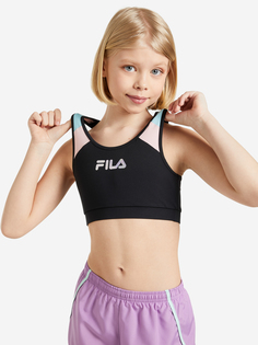 Спортивный топ бра для девочек FILA, Черный, размер 128
