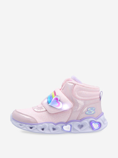 Кроссовки высокие утепленные для девочек Skechers Heart Lights, Розовый, размер 36