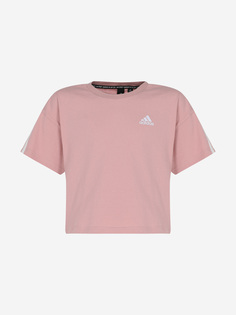 Футболка для девочек adidas, Розовый, размер 128