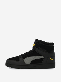 Кеды высокие утепленные для мальчиков PUMA Rebound Layup Fur SD Jr, Черный, размер 34.5