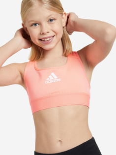 Спортивный топ бра для девочек adidas Powerre, Оранжевый, размер 128
