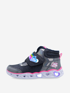 Кроссовки высокие утепленные для девочек Skechers Heart Lights, Синий, размер 33