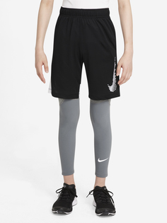 Тайтсы для мальчиков Nike Pro Dri-FIT, Серый, размер 137-147