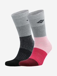 Носки, 2 пары, Columbia Moisture Control Anklet Stripe, Розовый, размер 35-38