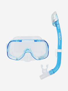 Комплект детский Tusa Mini Kleio Dry: маска, трубка, Голубой, размер Без размера