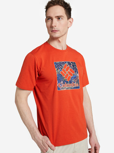 Футболка мужская Columbia Mens Sun Trek Short Sleeve Graphic Tee, Оранжевый, размер 46