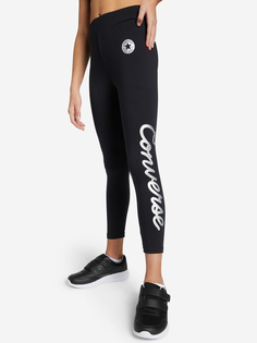 Легинсы для девочек Converse Legging With Metallic Ink, Черный, размер 128