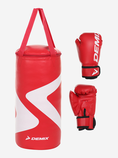 Набор боксерский детский Demix Gift Box, мешок 5 кг и перчатки 4 oz, Красный, размер Без размера