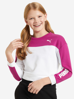 Свитшот для девочек PUMA Modern Sports Crew, Белый, размер 117-128