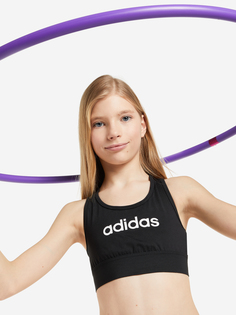 Спортивный топ бра для девочек adidas, Черный, размер 128