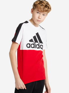 Футболка для мальчиков adidas Colorblock, Красный, размер 128