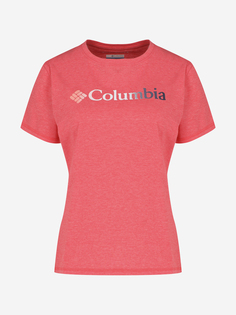 Футболка женская Columbia Sun Trek SS Graphic Tee, Plus Size, Красный, размер 58-60