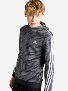 Худи для мальчиков adidas Future Icons 3 Stripes Aop, Серый, размер 140