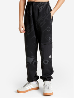Брюки для мальчиков adidas, Черный, размер 140