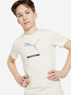 Футболка для мальчиков PUMA Better, Бежевый, размер 129-140