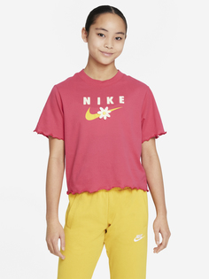 Футболка для девочек Nike Sportswear, Розовый, размер 128-137