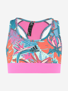 Спортивный топ бра для девочек adidas Alpahskin Printed, Мультицвет, размер 164