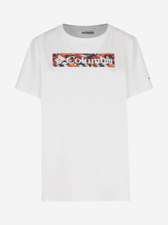 Футболка женская Columbia Sun Trek SS Graphic Tee, Plus Size, Белый, размер 58-60