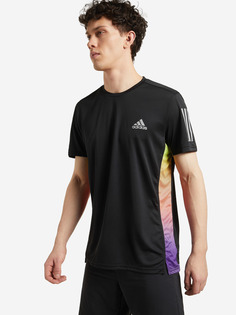 Футболка мужская adidas The Run Color Block, Черный, размер 52-54