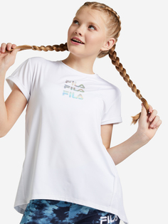 Футболка для девочек FILA, Белый, размер 128