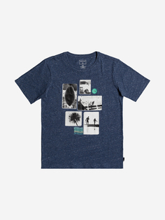 Футболка для мальчиков Quiksilver Custom Weather, Синий, размер 146-152