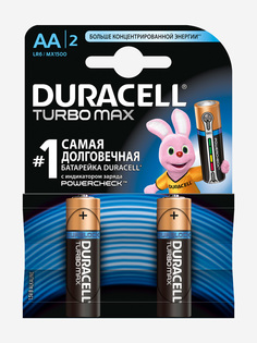 Батарейки щелочные Duracell Turbo AA/LR06, 2 шт., Черный, размер Без размера