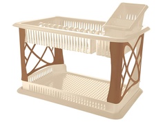 Сушилка для посуды Giaretti Bono 49x17.5x32.5cm 2-х ярусная пластмассовая Butter Cream GR1558 СЛ Без производителя