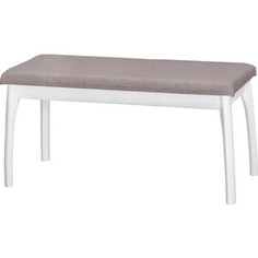 Мебелик Скамья для прихожей мягкая, ткань, серо-розовый, каркас снег