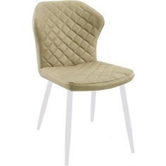 Стул Дик DikLine 239 кож/зам beige, ножки белые
