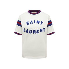 Футболка из хлопка и вискозы Saint Laurent