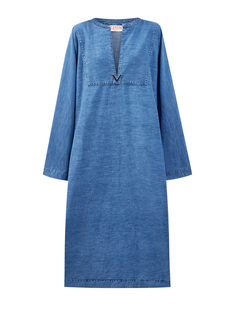 Длинное платье-oversize из легкого денима Chambray Valentino