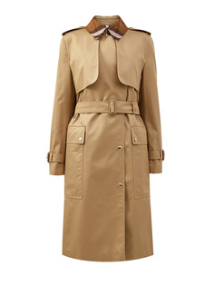 Классический тренч из английского габардина с отделкой в клетку Burberry