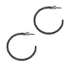 Серьги конго из серебра с эмалью Sugar SG01040-CHERNYJ-METALLIK