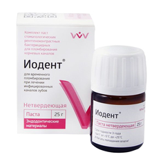 Нетвердеющая иодоформная паста Иодент 25 г Владмива