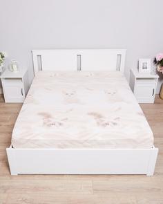 Простыня на резинке из поплина "Всё себе", Сиенна, Размер: 140 х 200