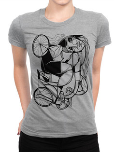 Футболка женская Design Heroes Велосипед серая 2XL