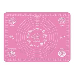 Коврик для раскатки теста Unigood силиконовый розовый 40 х 30 см