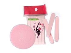 Прессованный спонж Beauty Shine розовый 12 шт.