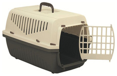 Переноска для домашнего питомца MP Bergamo Vision Plastic 54x36x37 см Серо-коричневая