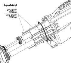 Внутренний корпус УФ-стерилизатора JBL UV-C 110 PP Soket для AquaCristal UV-C 110W