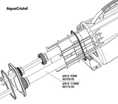 Кварцевая колба JBL fused silica insert для УФ-стерилизатора AquaCristal UV-C 110W