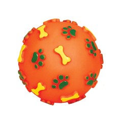 Развивающая игрушка для собак Triol Мяч с лапками и костями, оранжевый, 8 см